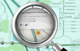 Traffic Watch page image with map and magnifying glass