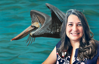 Heather Bergstrom and Pelican Painting