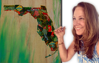 Melissa Kelley and her painting