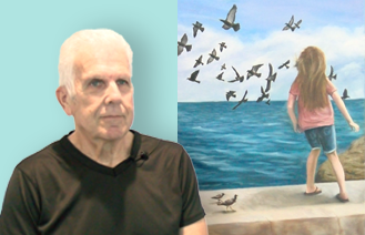 Robert Ross with painting